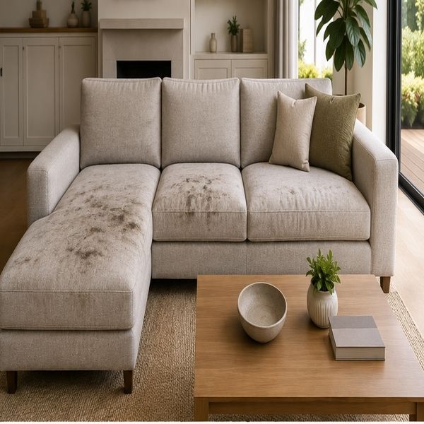 Sofa before upholstery cleaning in Newport